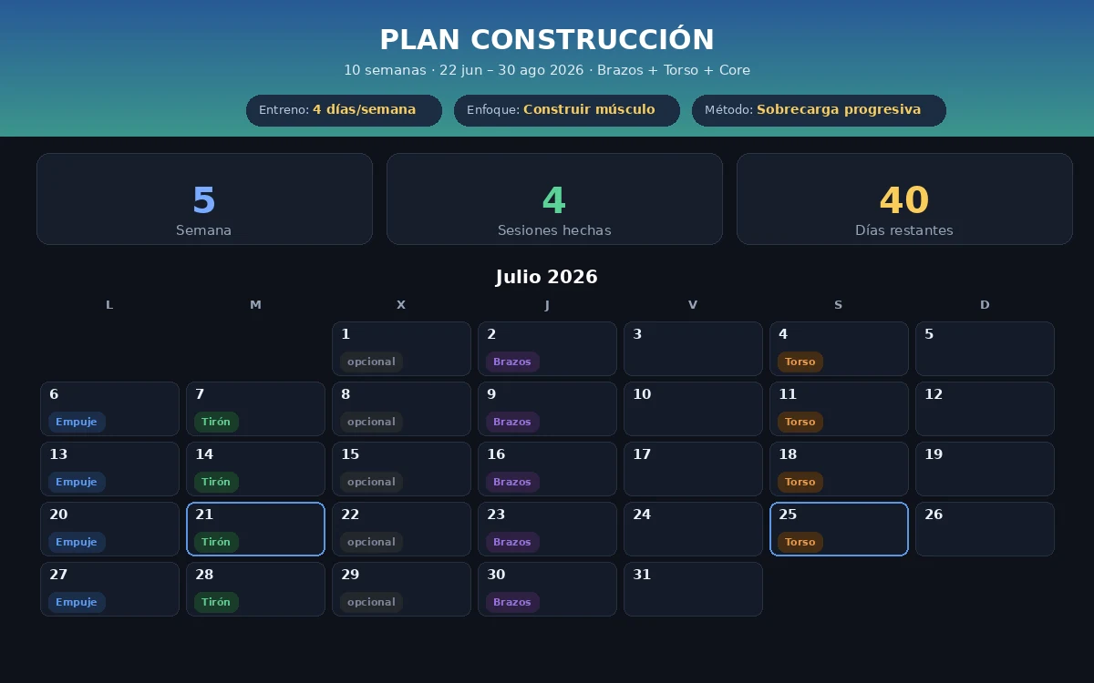 App de plan de entrenamiento